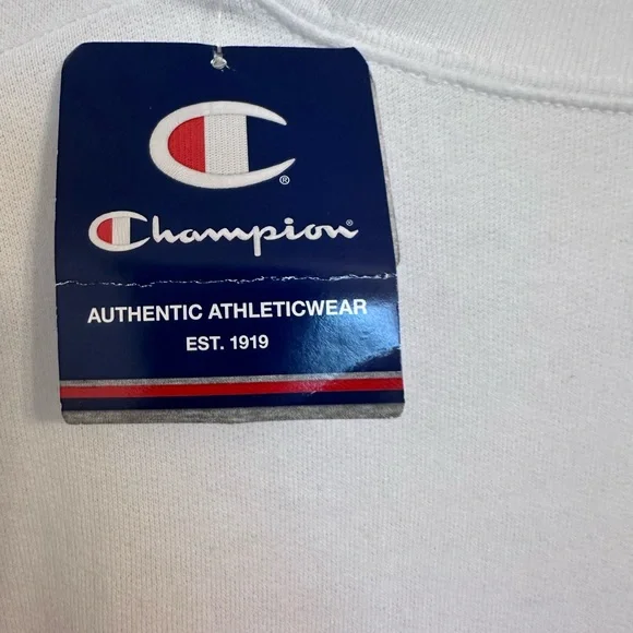 Champion White and Red NC State Wolfpack Crewneck Sweater - Picture 6 of 7